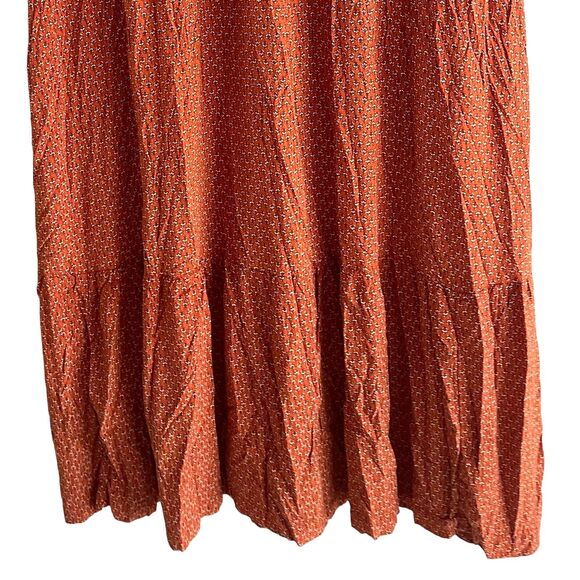 Old Navy Floral Halter Maxi Dress XXL Orange Sleeveless Tiered Flowy - Picture 6 of 12